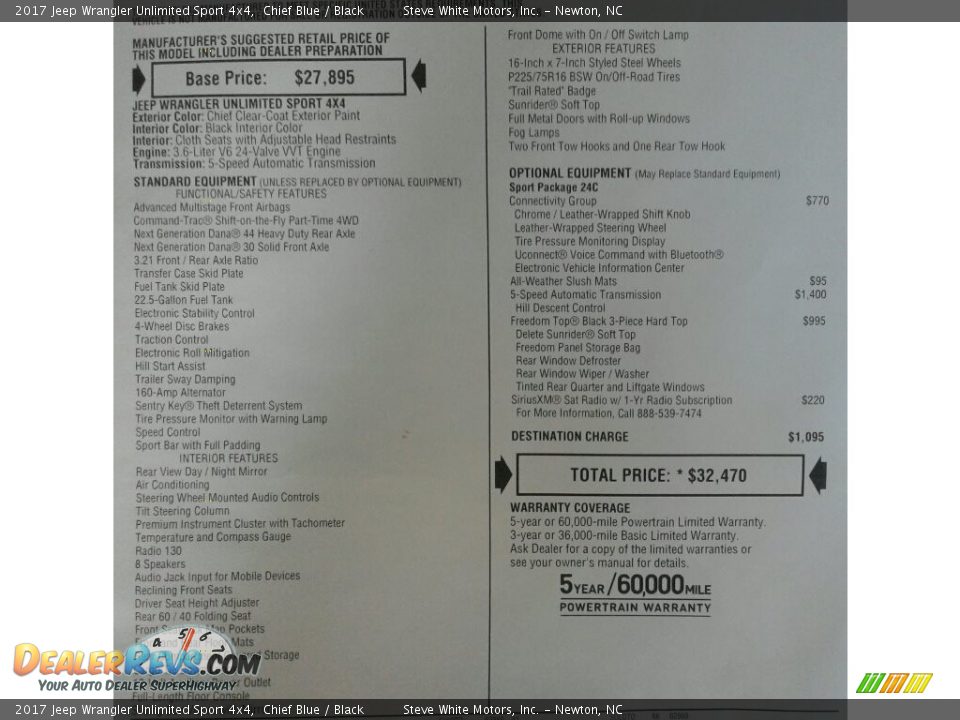 2017 Jeep Wrangler Unlimited Sport 4x4 Chief Blue / Black Photo #26