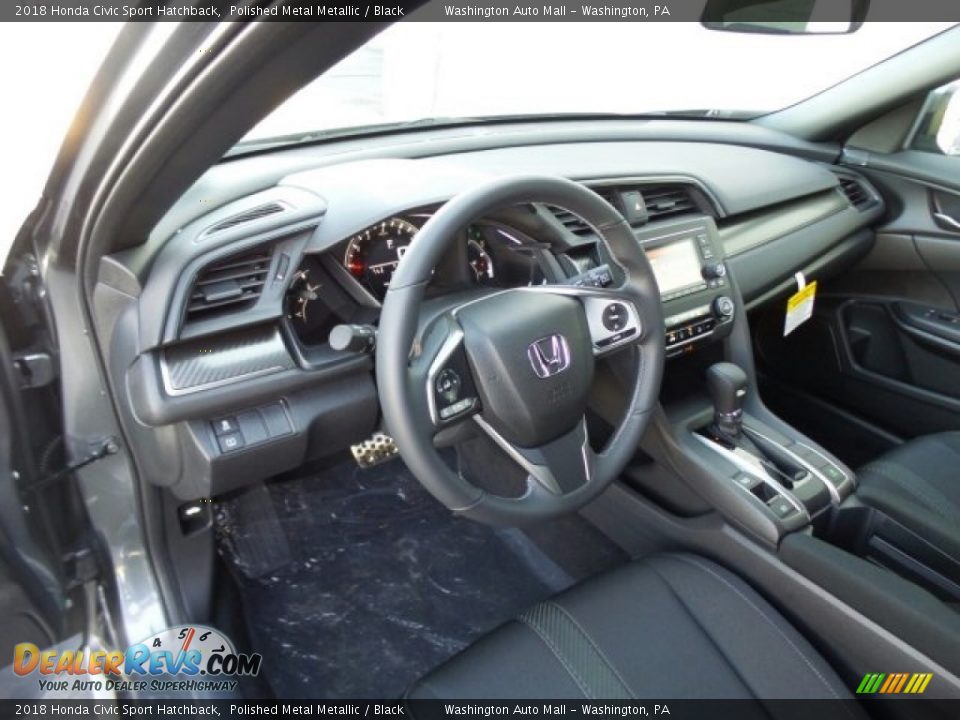 Black Interior - 2018 Honda Civic Sport Hatchback Photo #9