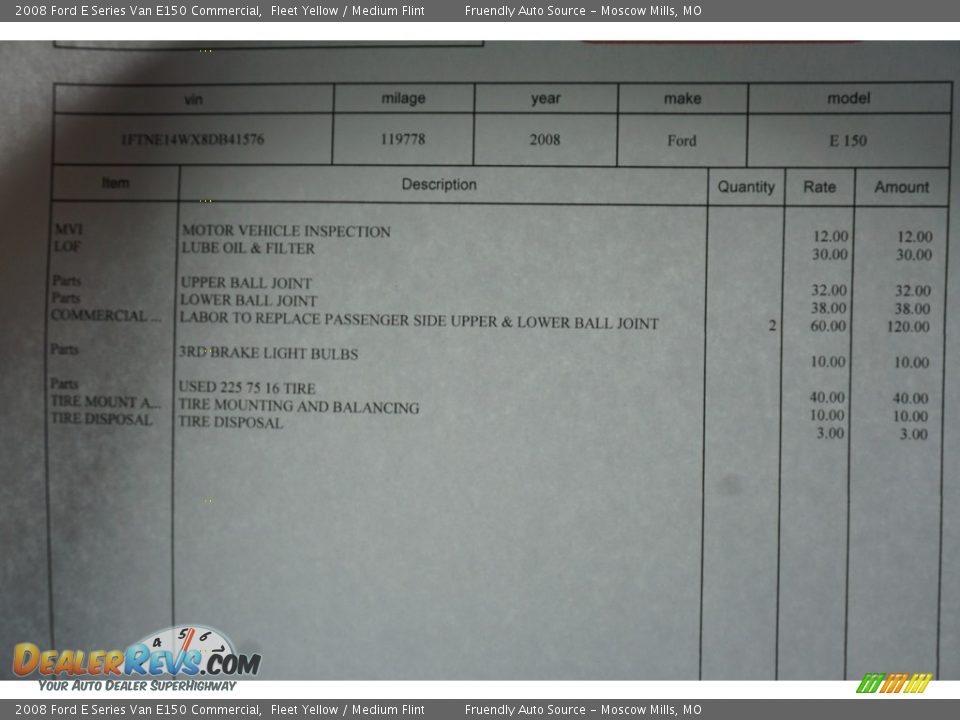 2008 Ford E Series Van E150 Commercial Fleet Yellow / Medium Flint Photo #12