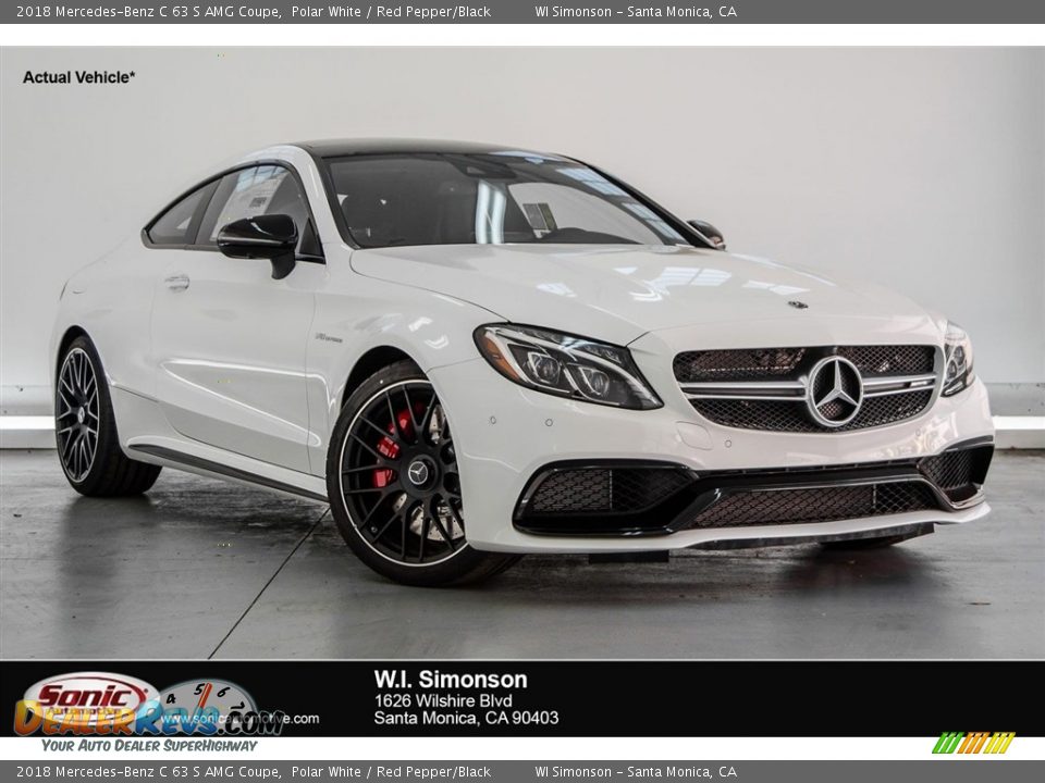 2018 Mercedes-Benz C 63 S AMG Coupe Polar White / Red Pepper/Black Photo #1