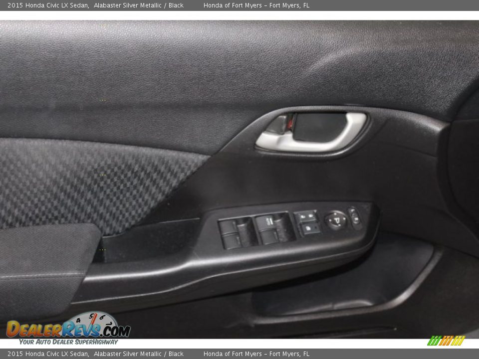 2015 Honda Civic LX Sedan Alabaster Silver Metallic / Black Photo #9