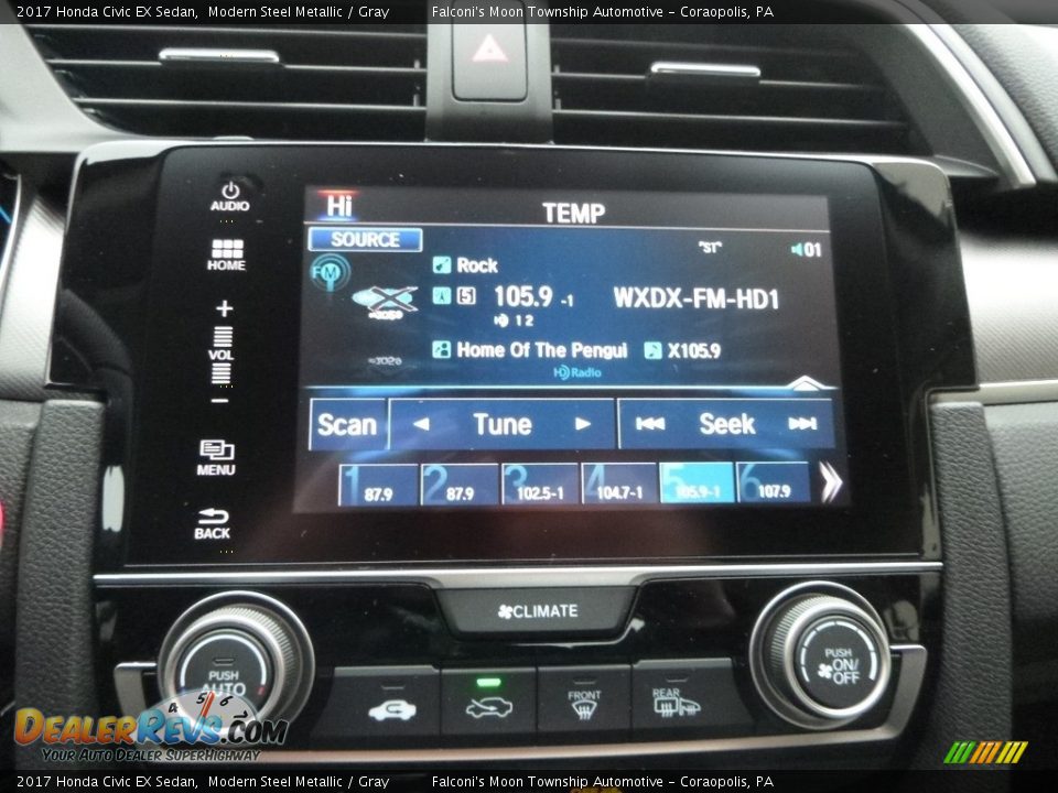 2017 Honda Civic EX Sedan Modern Steel Metallic / Gray Photo #14