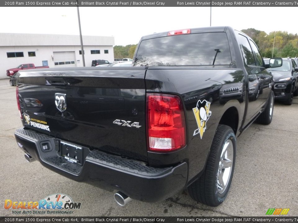 2018 Ram 1500 Express Crew Cab 4x4 Brilliant Black Crystal Pearl / Black/Diesel Gray Photo #5