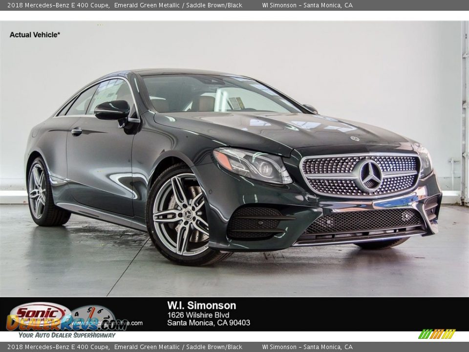 2018 Mercedes-Benz E 400 Coupe Emerald Green Metallic / Saddle Brown/Black Photo #1