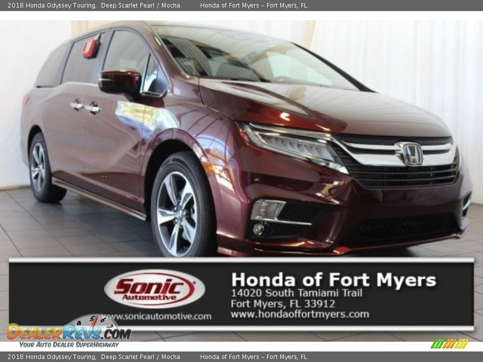 2018 Honda Odyssey Touring Deep Scarlet Pearl / Mocha Photo #1