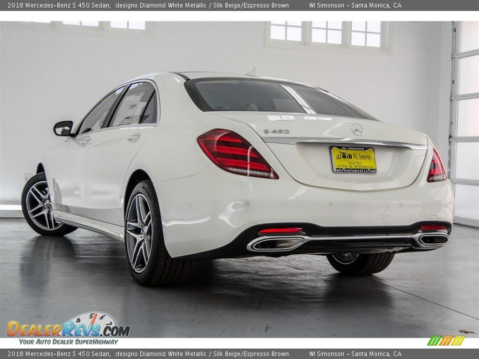 2018 Mercedes-Benz S 450 Sedan designo Diamond White Metallic / Silk Beige/Espresso Brown Photo #3