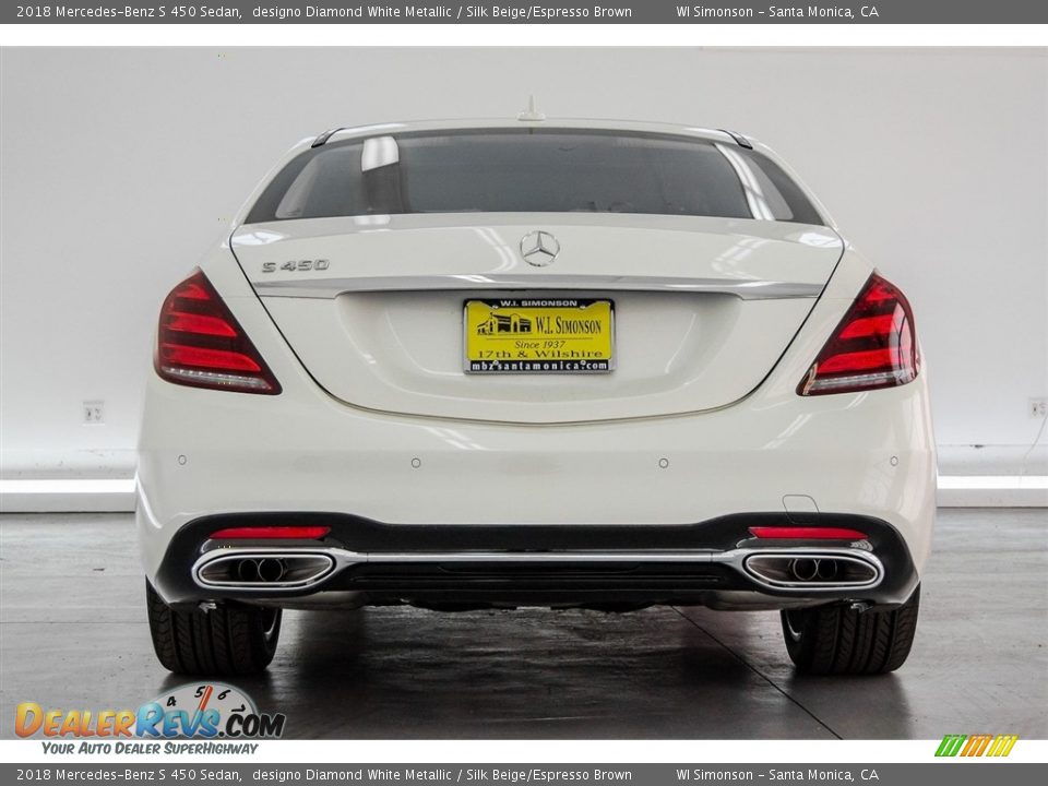2018 Mercedes-Benz S 450 Sedan designo Diamond White Metallic / Silk Beige/Espresso Brown Photo #4
