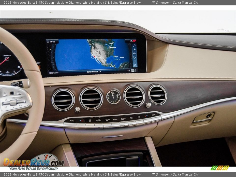 2018 Mercedes-Benz S 450 Sedan designo Diamond White Metallic / Silk Beige/Espresso Brown Photo #5