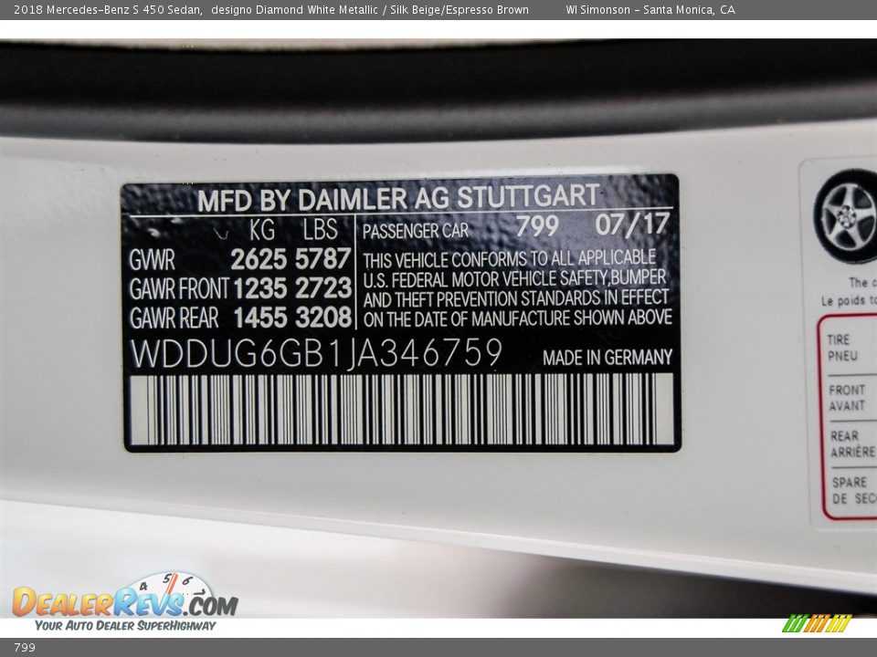 Mercedes-Benz Color Code 799 designo Diamond White Metallic