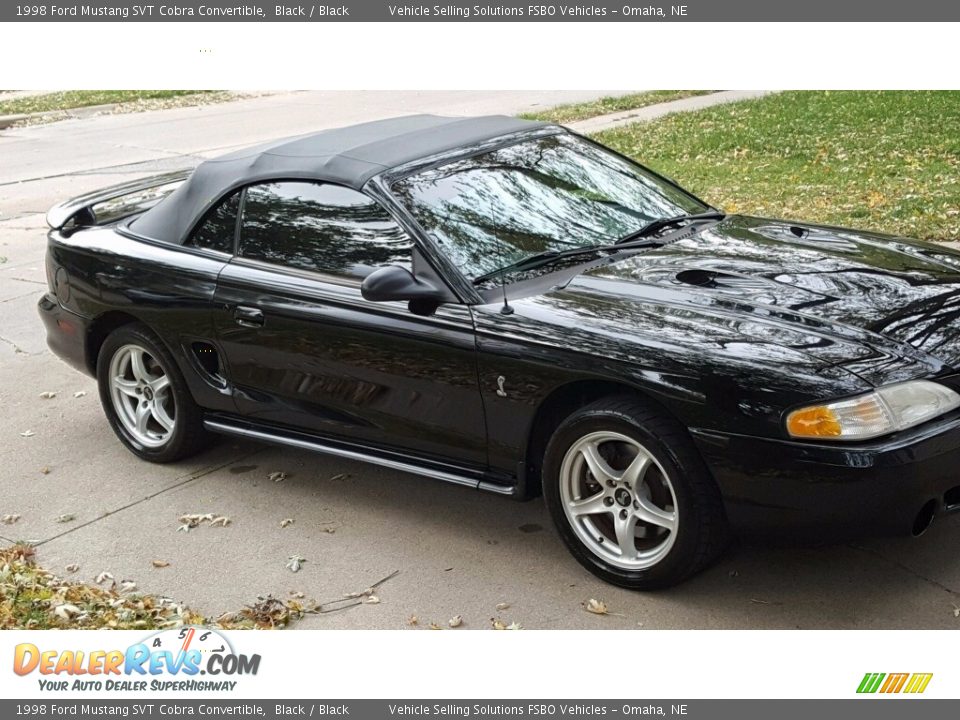 1998 Ford Mustang SVT Cobra Convertible Black / Black Photo #3