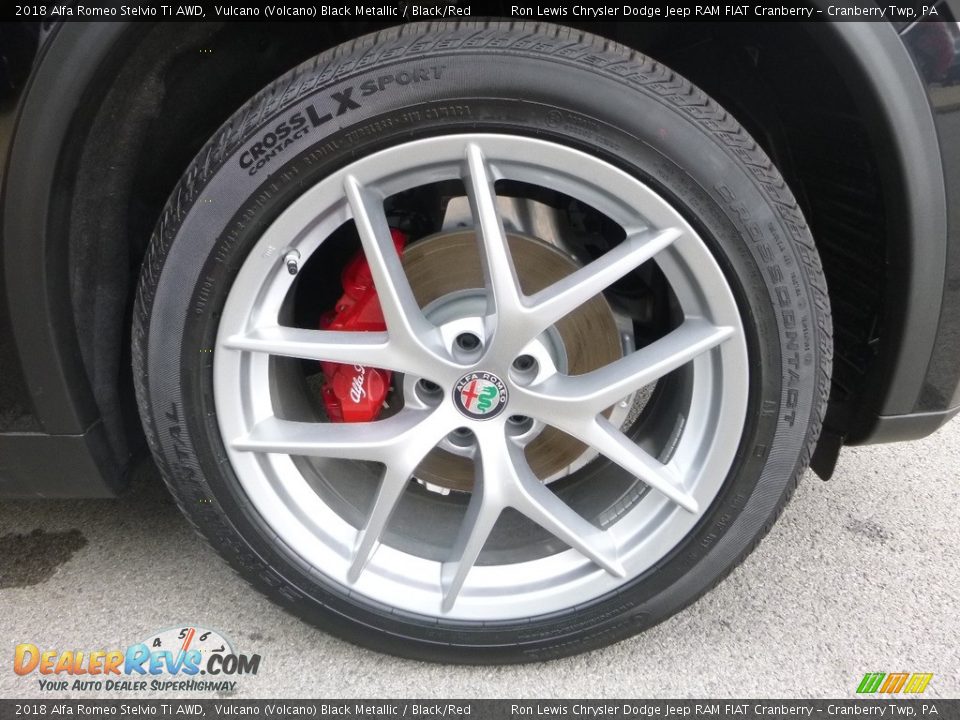 2018 Alfa Romeo Stelvio Ti AWD Vulcano (Volcano) Black Metallic / Black/Red Photo #13