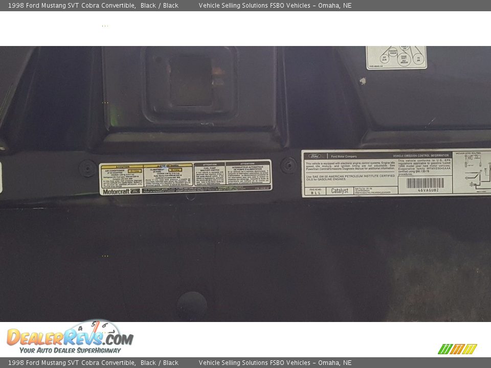 1998 Ford Mustang SVT Cobra Convertible Black / Black Photo #15