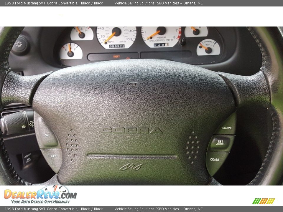 1998 Ford Mustang SVT Cobra Convertible Black / Black Photo #17