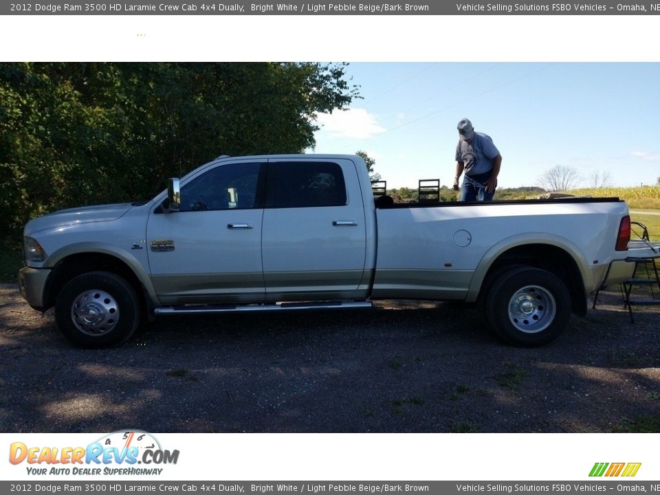 2012 Dodge Ram 3500 HD Laramie Crew Cab 4x4 Dually Bright White / Light Pebble Beige/Bark Brown Photo #1