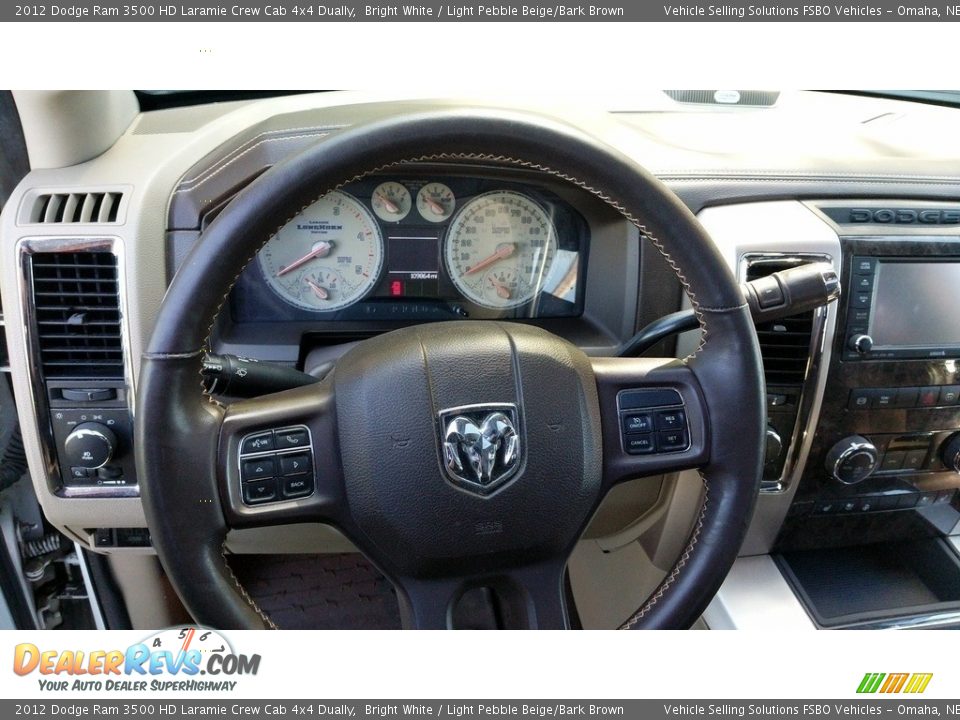 2012 Dodge Ram 3500 HD Laramie Crew Cab 4x4 Dually Bright White / Light Pebble Beige/Bark Brown Photo #5