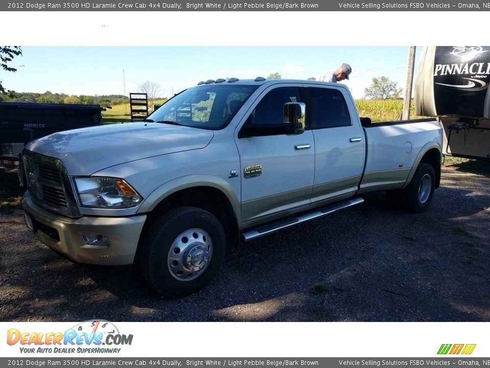 2012 Dodge Ram 3500 HD Laramie Crew Cab 4x4 Dually Bright White / Light Pebble Beige/Bark Brown Photo #8