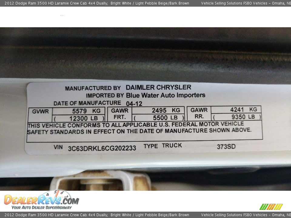 2012 Dodge Ram 3500 HD Laramie Crew Cab 4x4 Dually Bright White / Light Pebble Beige/Bark Brown Photo #20