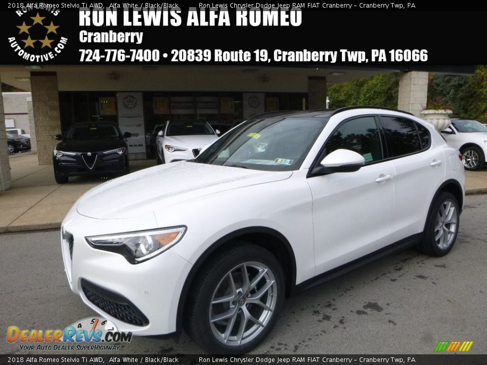 2018 Alfa Romeo Stelvio Ti AWD Alfa White / Black/Black Photo #1