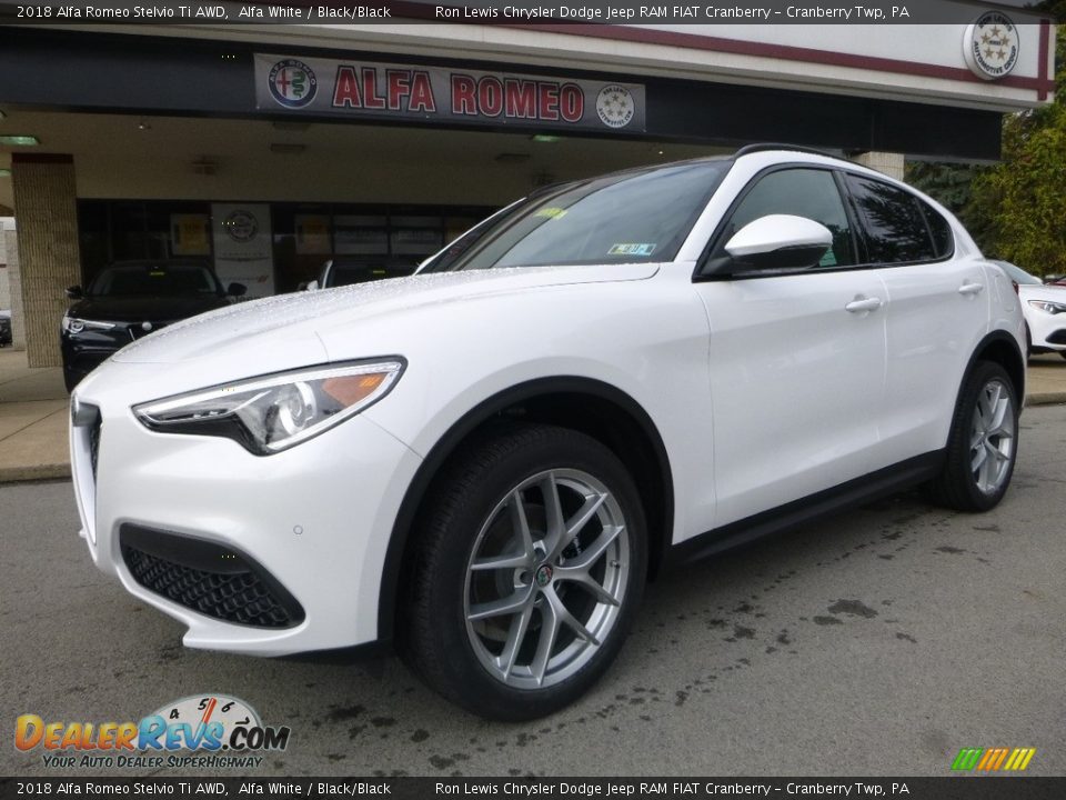 2018 Alfa Romeo Stelvio Ti AWD Alfa White / Black/Black Photo #2