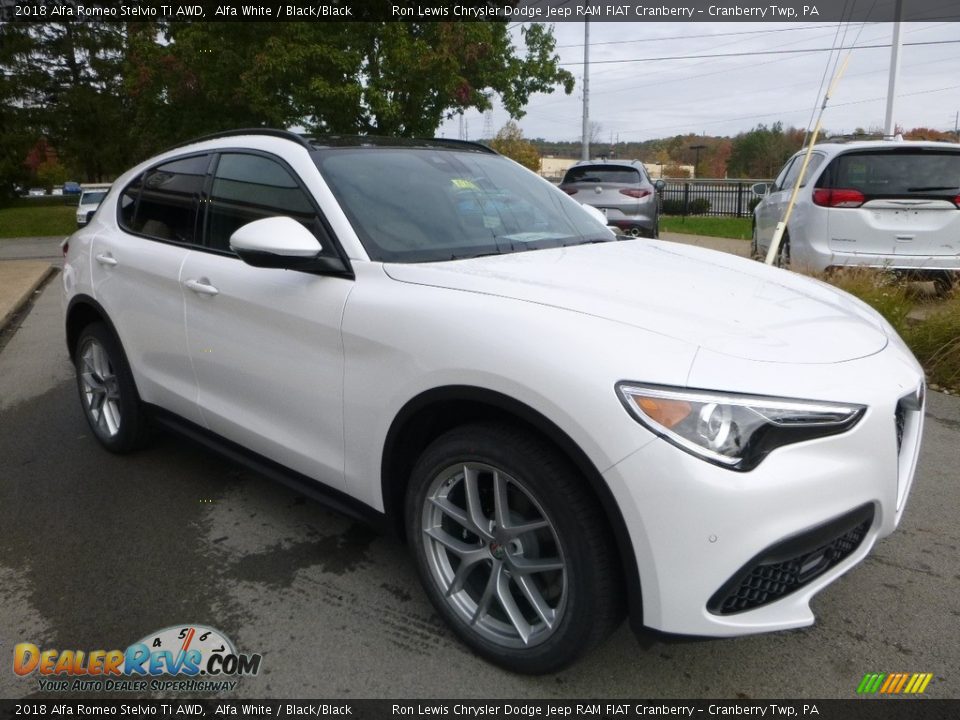 2018 Alfa Romeo Stelvio Ti AWD Alfa White / Black/Black Photo #10