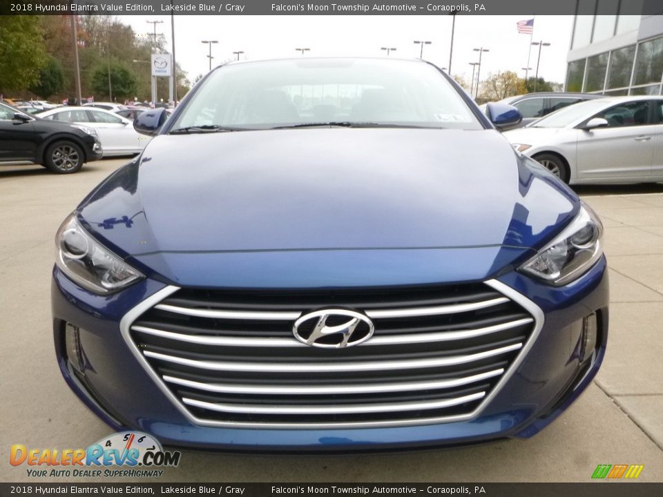 2018 Hyundai Elantra Value Edition Lakeside Blue / Gray Photo #4