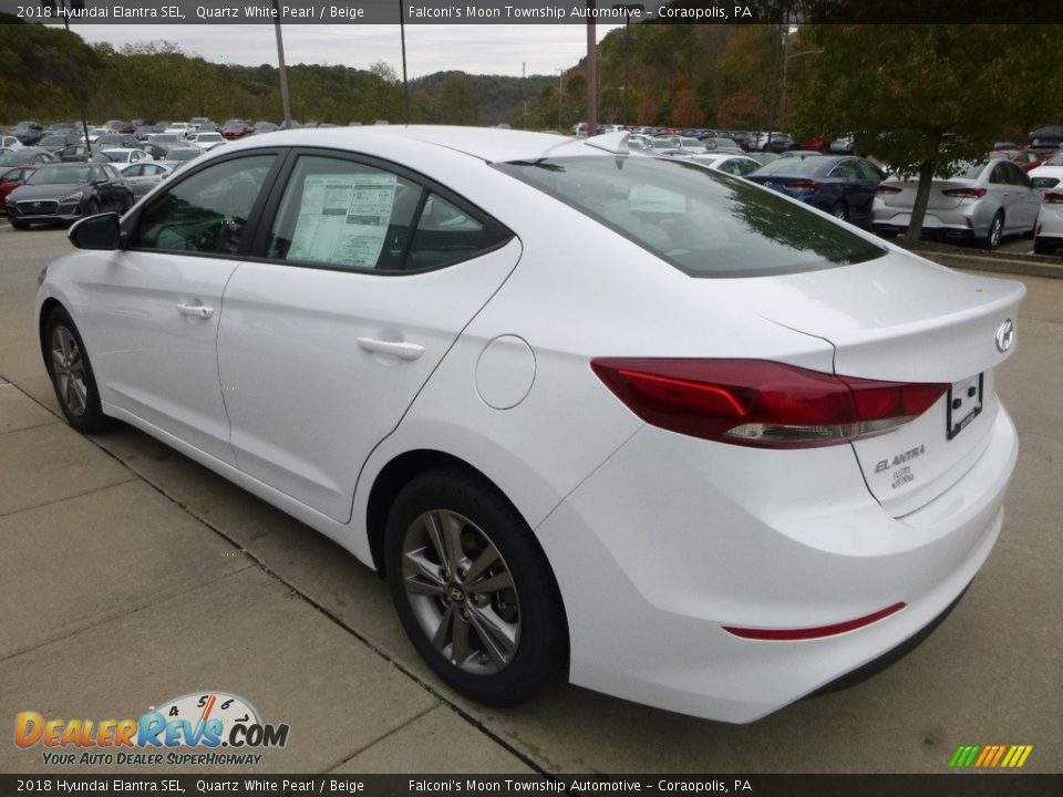 2018 Hyundai Elantra SEL Quartz White Pearl / Beige Photo #6