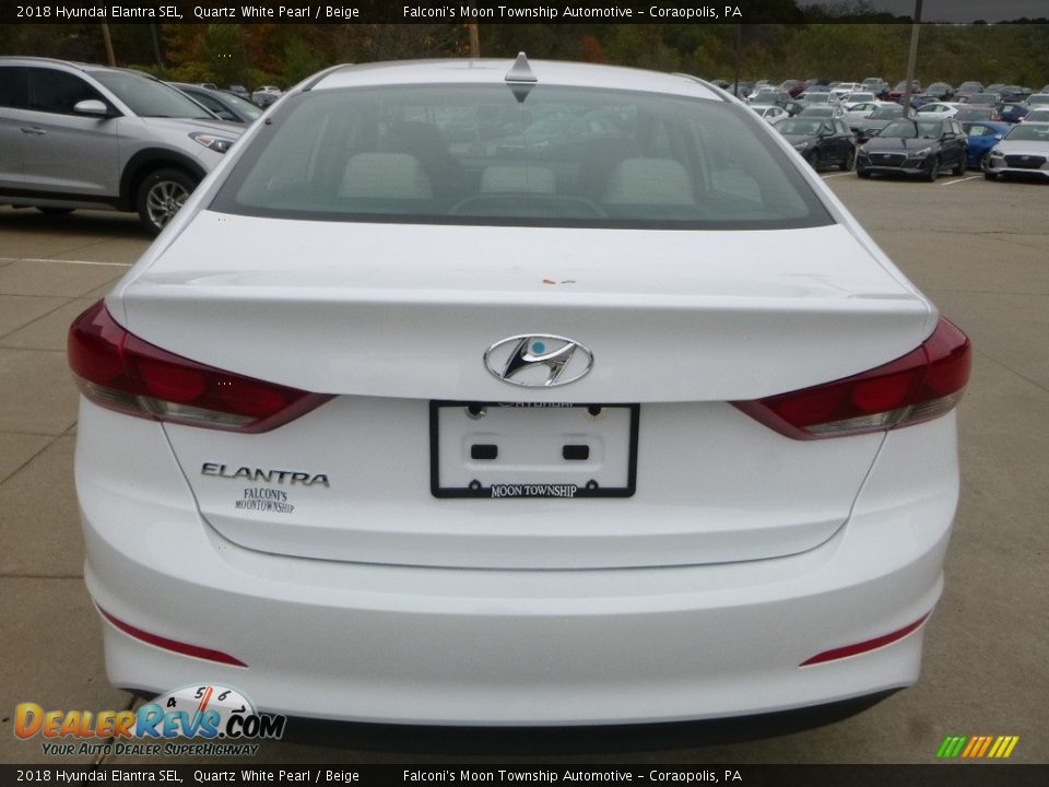 2018 Hyundai Elantra SEL Quartz White Pearl / Beige Photo #7