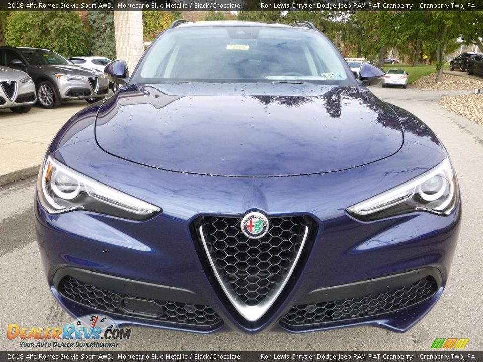 2018 Alfa Romeo Stelvio Sport AWD Montecarlo Blue Metallic / Black/Chocolate Photo #12