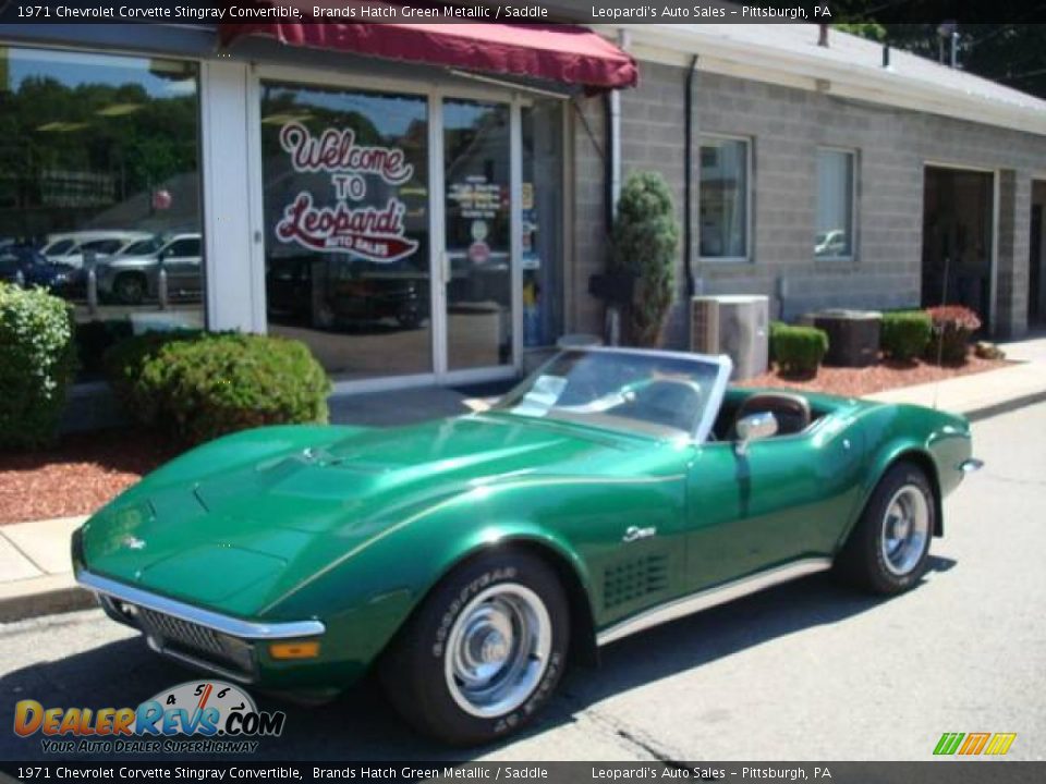 1971 Chevrolet Corvette Stingray Convertible Brands Hatch Green Metallic / Saddle Photo #1