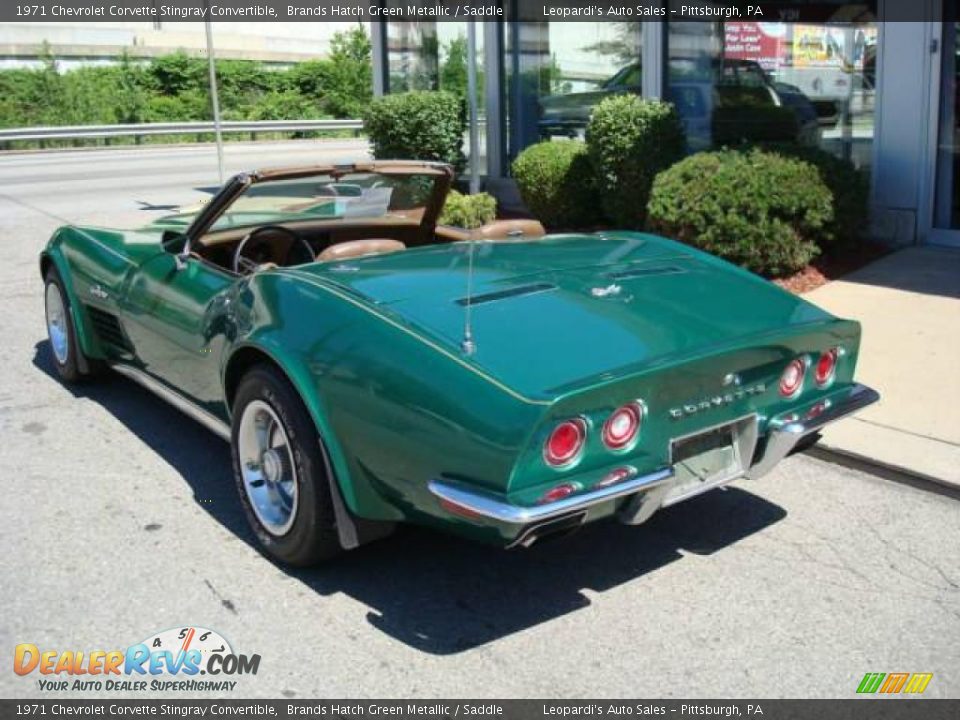 1971 Chevrolet Corvette Stingray Convertible Brands Hatch Green Metallic / Saddle Photo #2