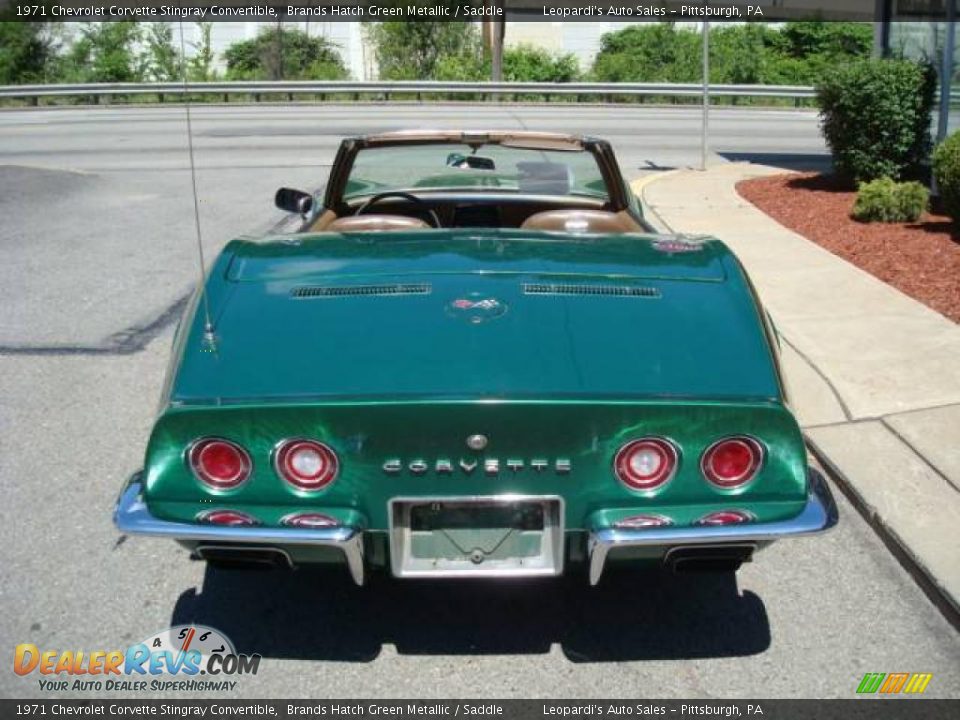 1971 Chevrolet Corvette Stingray Convertible Brands Hatch Green Metallic / Saddle Photo #3