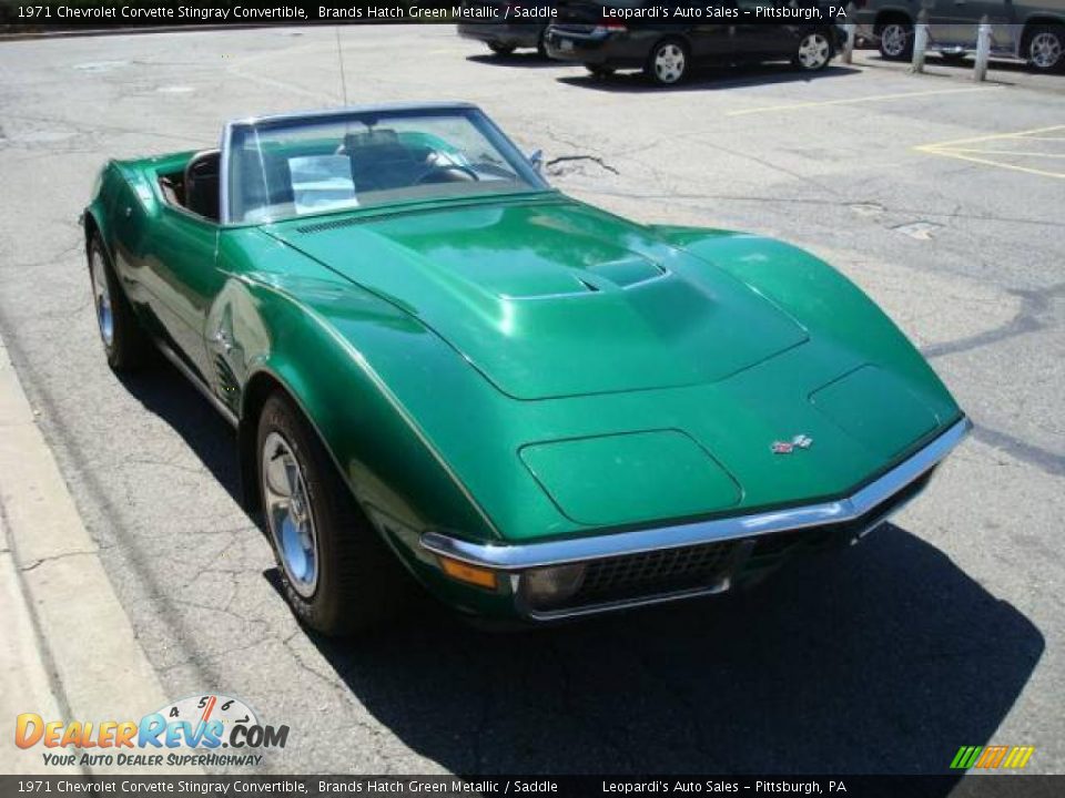 1971 Chevrolet Corvette Stingray Convertible Brands Hatch Green Metallic / Saddle Photo #5