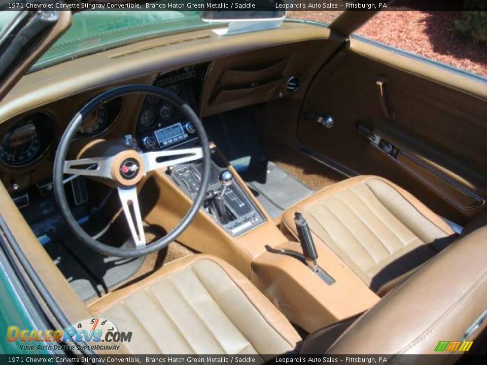 1971 Chevrolet Corvette Stingray Convertible Brands Hatch Green Metallic / Saddle Photo #9