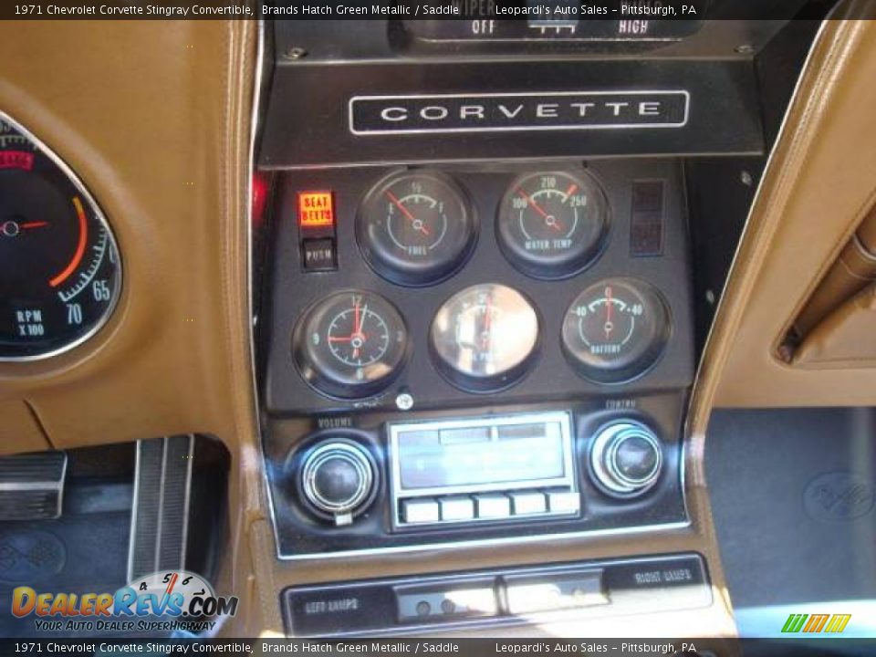 1971 Chevrolet Corvette Stingray Convertible Brands Hatch Green Metallic / Saddle Photo #13