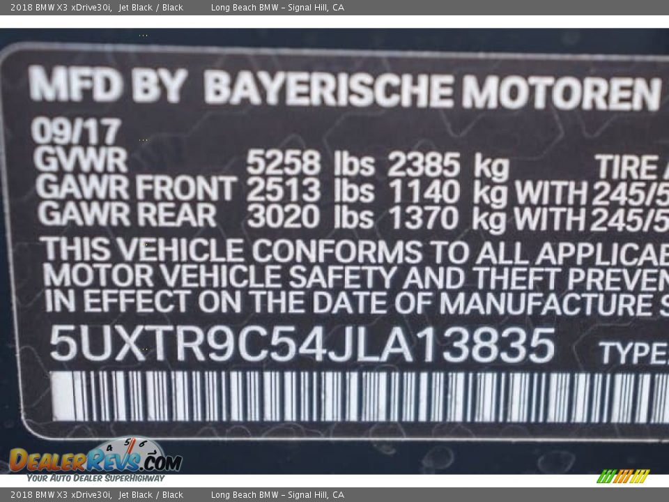 2018 BMW X3 xDrive30i Jet Black / Black Photo #10