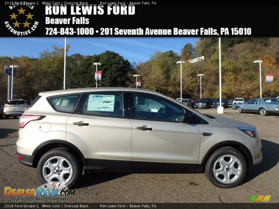 2018 Ford Escape S White Gold / Charcoal Black Photo #1