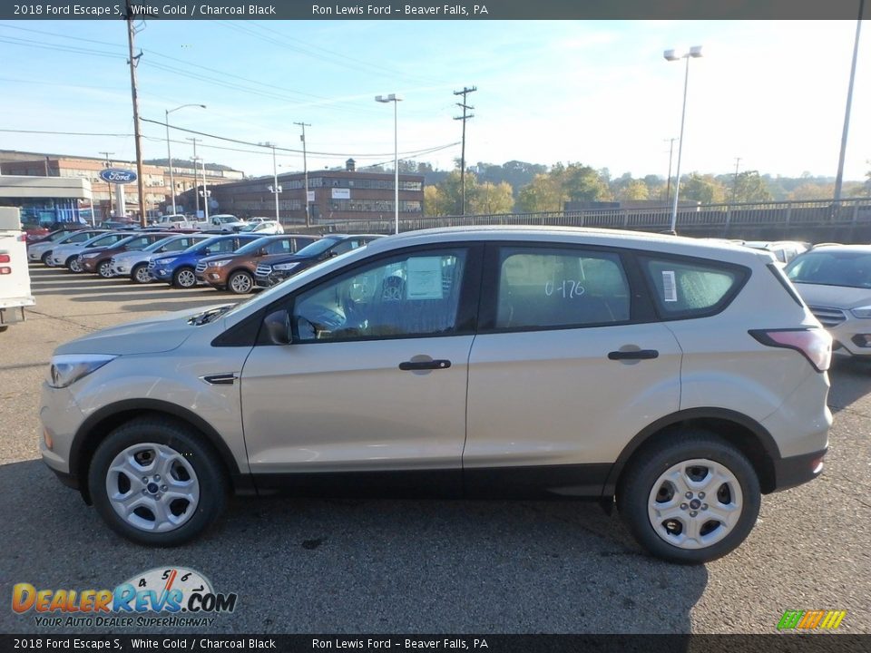 2018 Ford Escape S White Gold / Charcoal Black Photo #6