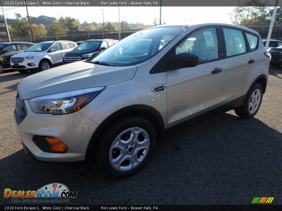 2018 Ford Escape S White Gold / Charcoal Black Photo #7