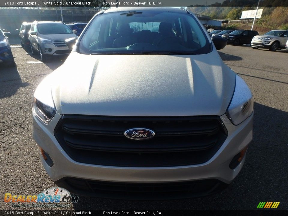 2018 Ford Escape S White Gold / Charcoal Black Photo #8