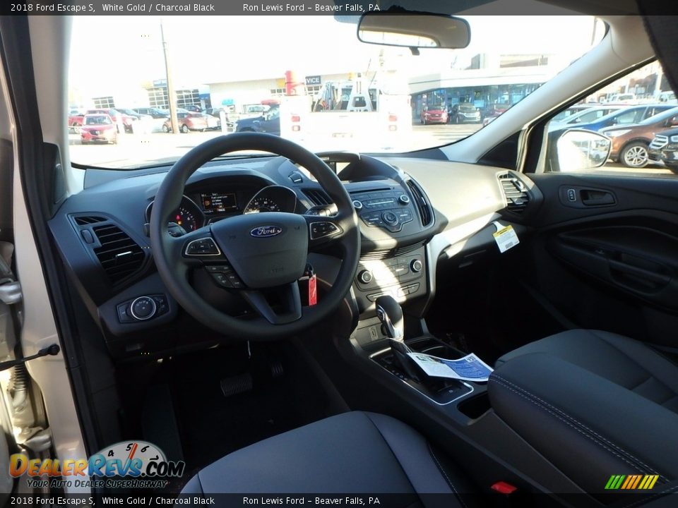 2018 Ford Escape S White Gold / Charcoal Black Photo #13