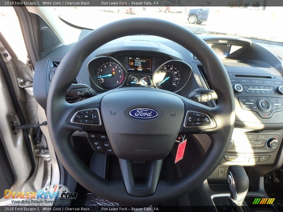 2018 Ford Escape S White Gold / Charcoal Black Photo #17