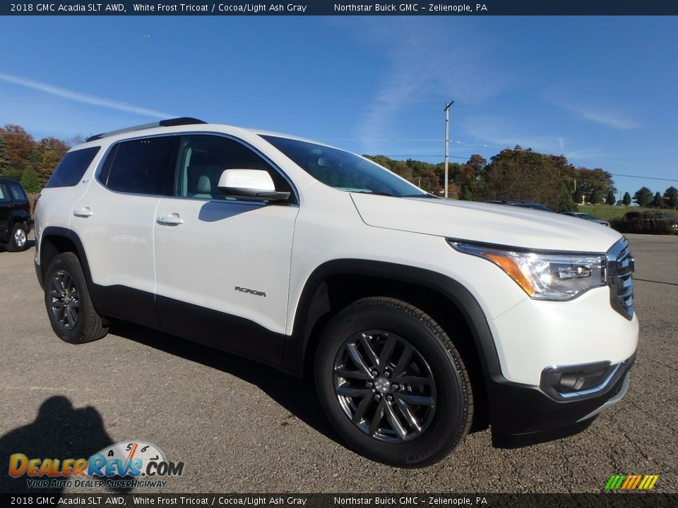 2018 GMC Acadia SLT AWD White Frost Tricoat / Cocoa/Light Ash Gray Photo #3