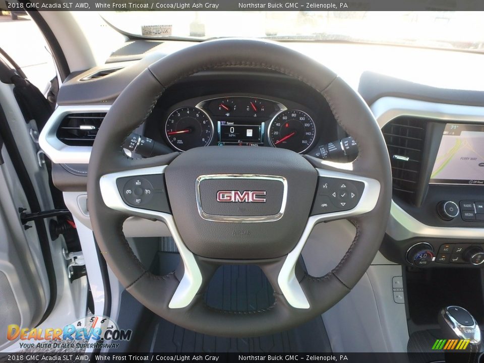 2018 GMC Acadia SLT AWD White Frost Tricoat / Cocoa/Light Ash Gray Photo #16