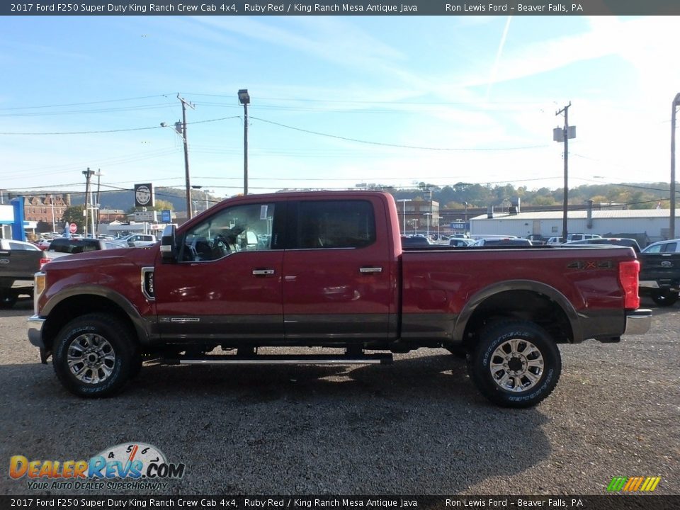 2017 Ford F250 Super Duty King Ranch Crew Cab 4x4 Ruby Red / King Ranch Mesa Antique Java Photo #5