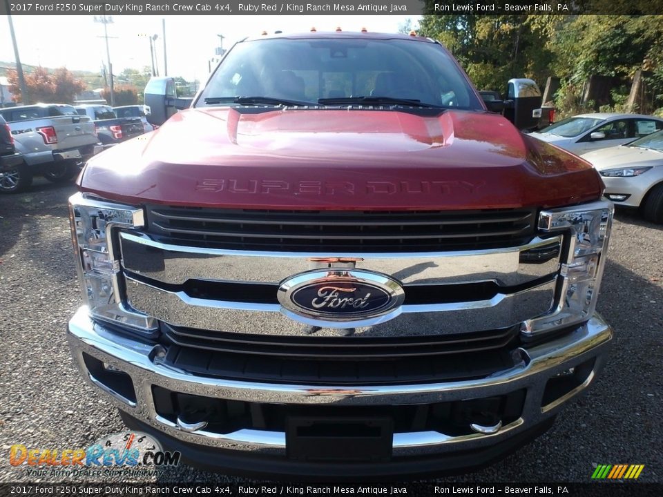 2017 Ford F250 Super Duty King Ranch Crew Cab 4x4 Ruby Red / King Ranch Mesa Antique Java Photo #7