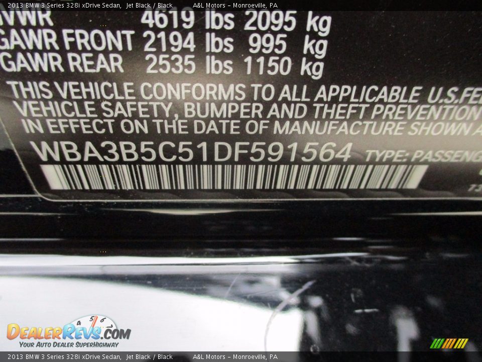 2013 BMW 3 Series 328i xDrive Sedan Jet Black / Black Photo #20