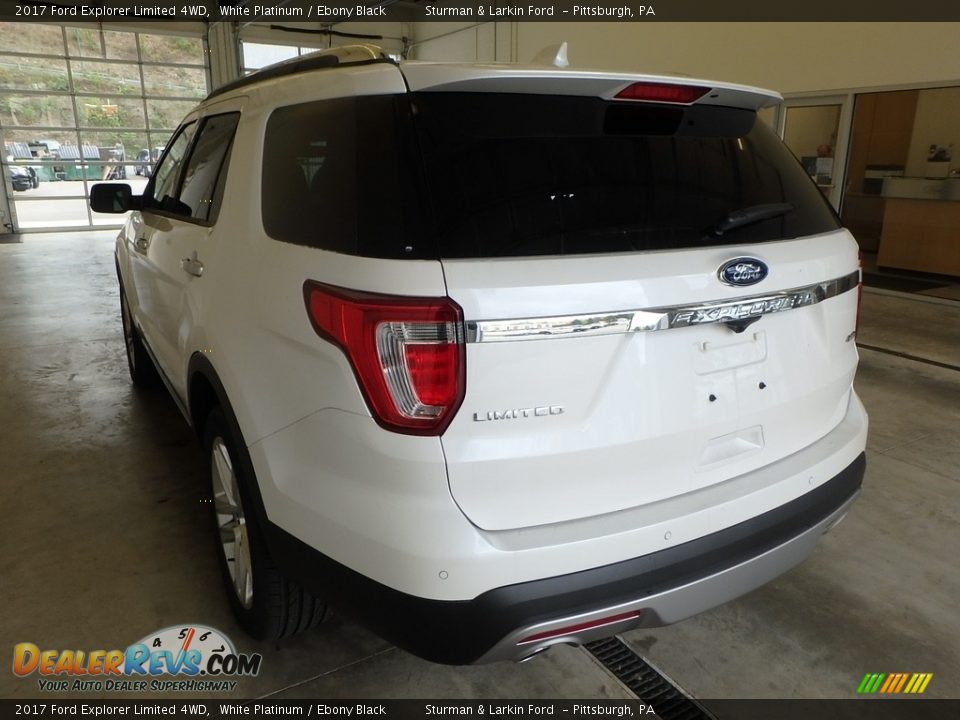 2017 Ford Explorer Limited 4WD White Platinum / Ebony Black Photo #3