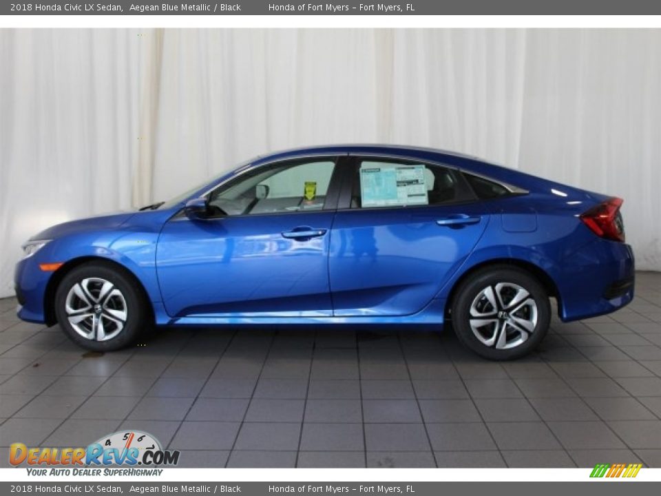 2018 Honda Civic LX Sedan Aegean Blue Metallic / Black Photo #5