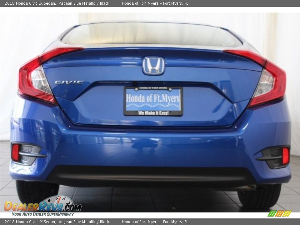 2018 Honda Civic LX Sedan Aegean Blue Metallic / Black Photo #6