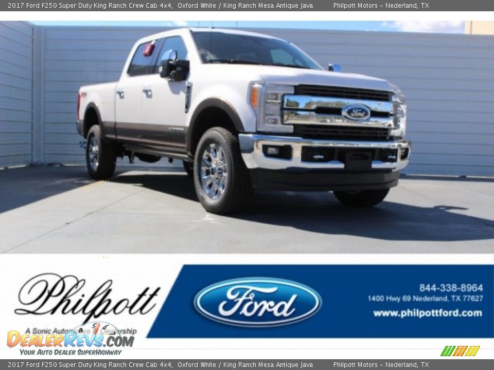 2017 Ford F250 Super Duty King Ranch Crew Cab 4x4 Oxford White / King Ranch Mesa Antique Java Photo #1